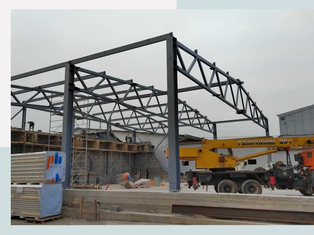 Строительство цехов в Шатуре